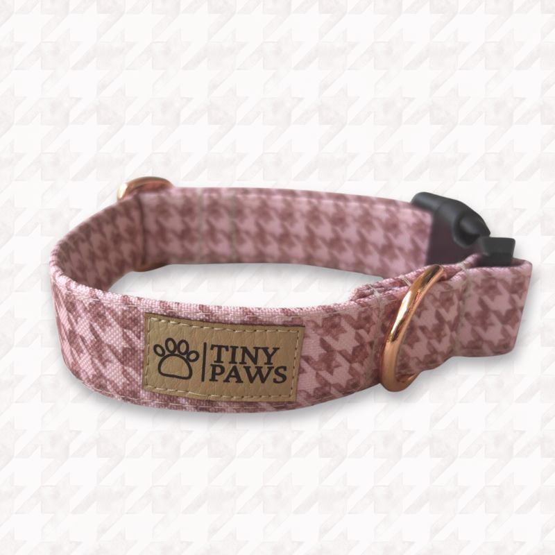 Beige houndstooth Tiny Paws nyakörv