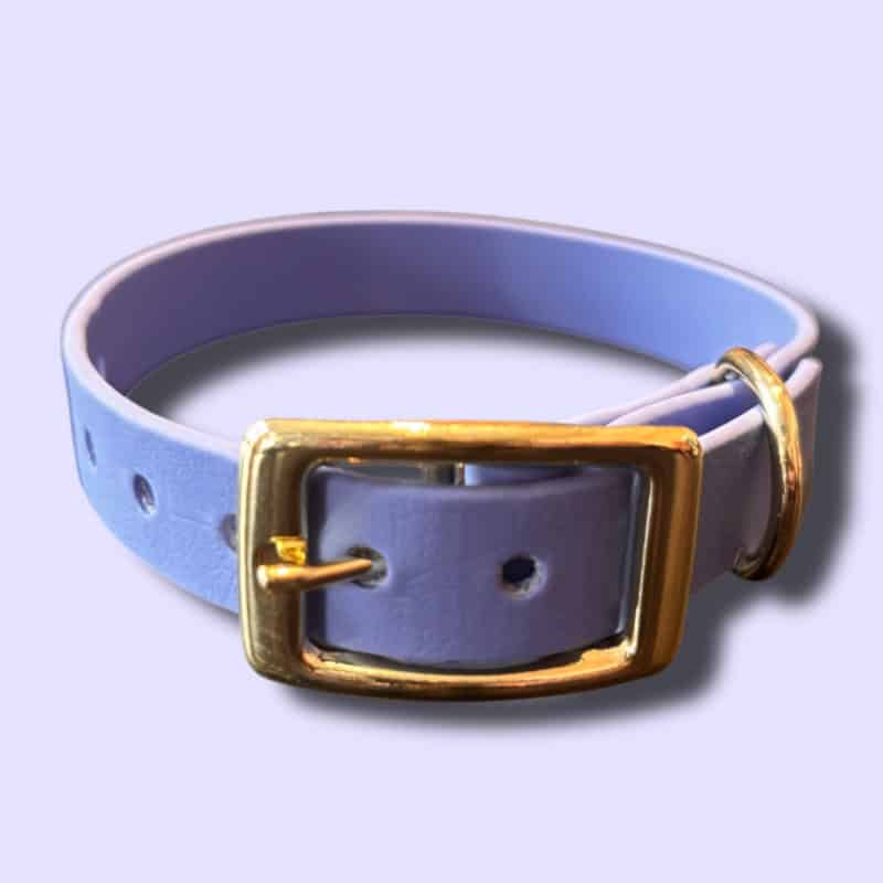 Biothane nyakörv kutyáknak, rózsaszín árnyalatban, könnyű és tartós anyagból.